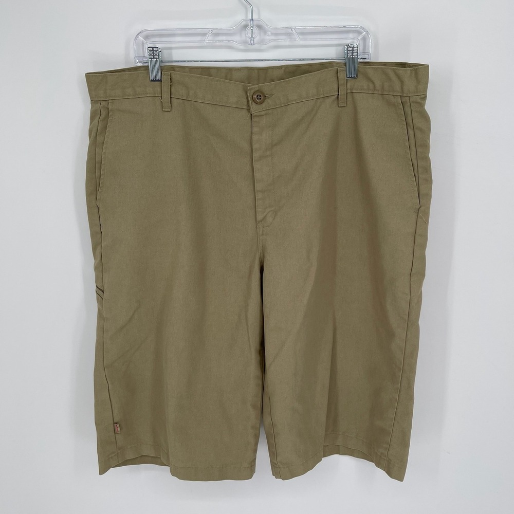 Dickies Men's Tan Flat Front Multi-Pocket Utility Twill Cargo Shorts Size 42